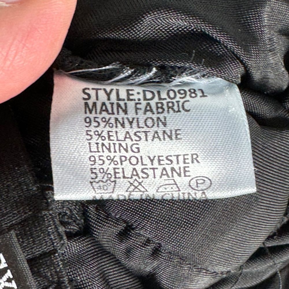 By DYLN Black Total Ruched Mesh Overlay High Waist Ankle Zip Leggings Sz XS - Picture 6 of 8